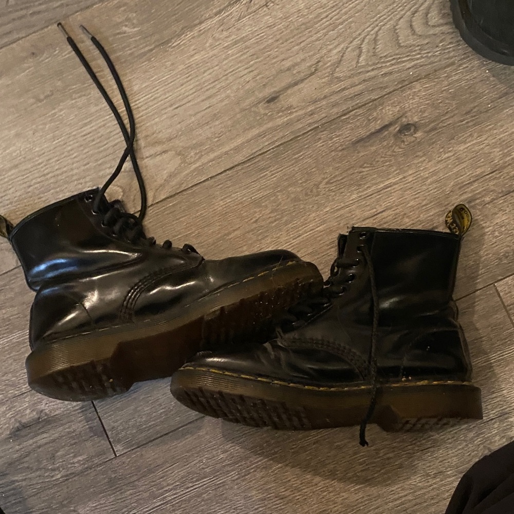 Dr. Martens Black Leather Lace-Up Combat Boots